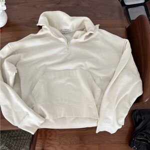 WeWoreWhat Quarter Zip Fleece Sweatshirt
